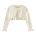 thumbnail image 1 of Vividxx Girls Knit Cardigan Sweater Autumn Casual Outerwear Baby Kids Tops Soft Comfortable Lightweight Layering Coats For Summer Fall Solid Color O-Neck Boho Dailywear, 1 of 4