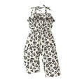 thumbnail image 1 of Vividxx Girls Romper Jumpsuit Toddler Summer Leopard Print Strappy Waistband Ruffled Hem Playful Onesie For Casual Outdoor Party Travel O-Neck Cute Dailywear, 1 of 8