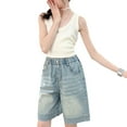 thumbnail image 1 of Vividxx Girls Summer Pants Lightweight Shorts Casual Comfortable Kids Jeans For Daily Wear Age 5-14 Years Soft Breathable Play Slacks Solid Color Toddler Boho Bottoms, 1 of 9