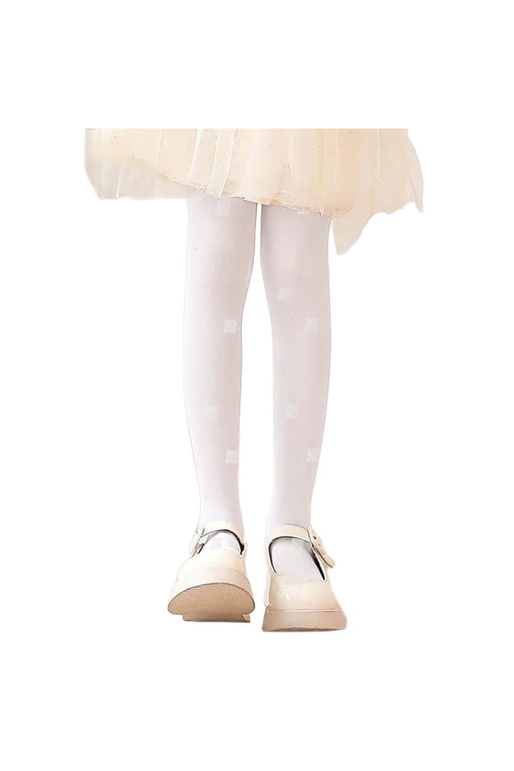 Girls Summer Tights Soft Dance Pantyhose Thin Non- Run Bear Pattern Comfortable Stretchable Solid Color Toddler Soft Pants