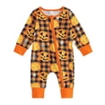 thumbnail image 1 of Vividxx Halloween Boy Girl Outfit Long Sleeve Pumpkin Printed Zip Up Outfit For Toddler Soft Comfortable Playwear 0-3 Months, 1 of 7