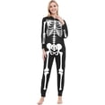 thumbnail image 1 of Vividxx Holiday Family Matching Pajamas Womens Halloween Parent Child Outfit White Skeleton Hooded Zipper Home Jumpsuit For Mom Comfortable, 1 of 6