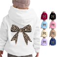 thumbnail image 1 of Vividxx Hoodies For Girls Bow Print Long Sleeve Hooded Sweatshirt Kids Cute Pullovers Top Streetwear 11-12 Years, 1 of 5