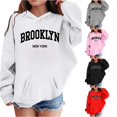 thumbnail image 1 of Vividxx Hoodies For Girls Casual Letter Print Long Sleeve Hoodies Cute Oversized Pocket Hooded Sweatshirt Fashion Clothing 9-10 Years, 1 of 5