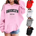thumbnail image 1 of Vividxx Hoodies For Girls Casual Letter Print Long Sleeve Hoodies Cute Oversized Pocket Hooded Sweatshirt Trendy Fashion 6-7 Years, 1 of 5