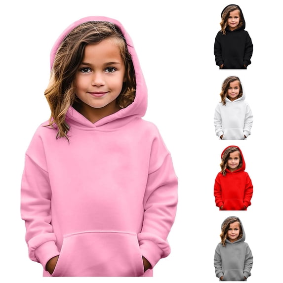 Vividxx Hoodies For Girls Casual Long Sleeve Hoodies Cute Oversized Pocket Hooded Sweatshirt Classic 5-6 Years