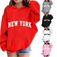 thumbnail image 1 of Vividxx Hoodies For Girls Casual Long Sleeve Soft Hooded Sweatshirt Letter Print Kids Cute Pullovers Top Streetwear 7-8 Years, 1 of 4