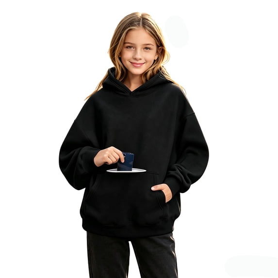 Vividxx Hoodies For Girls Cozy Long Sleeve Casual Pullover Top With Front Pocket Hoodie Sweatshirt Fashion Clothing 9-10 Years