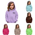 thumbnail image 1 of Vividxx Hoodies For Girls Cute Long Sleeve Hooded Sweatshirt Double Heart Print Front Pocket Soft Pullover For Casual Wear Fashion Clothing 2-3 Years, 1 of 4