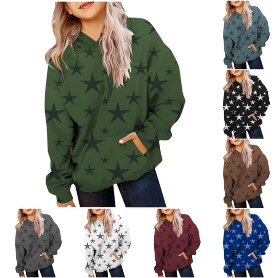 Vividxx Hoodies For Girls Cute Print Long Sleeve D Hooded Sweatshirt Casual Hoodie For Kids Trendy Fashion 5-6Years