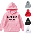 thumbnail image 1 of Vividxx Hoodies For Girls Fashion Letter Print Hooded Sweatshirt With Pocket Children's Winter Casual Pullover Streetwear 4-5 Years, 1 of 4