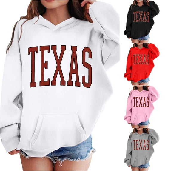 Vividxx Hoodies For Girls Long Sleeve Soft Hooded Sweatshirt Kids Letter Print Cute Pullovers Top Comfortable Everyday Wear Casual 4-5 Years