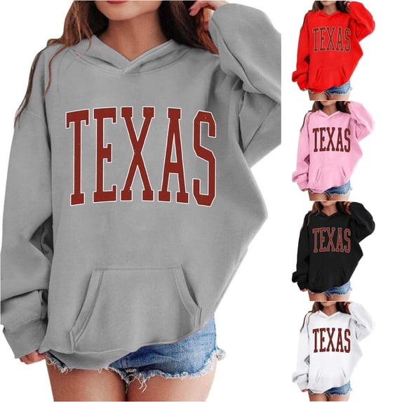 Vividxx Hoodies For Girls Long Sleeve Soft Hooded Sweatshirt Kids Letter Print Cute Pullovers Top Comfortable Everyday Wear Streetwear 3-4 Years