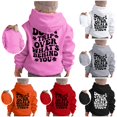 thumbnail image 1 of Vividxx Hoodies For Girls Long Sleeve Soft Sweatshirt Letter Print Kids Cute Pullovers Top Fashion Casual Hoodie For Fall Winter Clothes 5-6 Years, 1 of 5