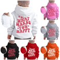thumbnail image 1 of Vividxx Hoodies For Girls Long Sleeve Soft Sweatshirt Letter Print Kids Cute Pullovers Top Fashion Casual Hoodie For Fall Winter Clothes 7-8 Years, 1 of 5