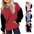 thumbnail image 1 of Vividxx Hoodies For Girls Oversized Long Sleeve Hooded Sweatshirt Kids Casual Color Block Pullovers Tops With Pocket Fashion Clothes 8-10 Years, 1 of 7