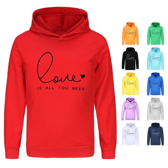 Vividxx Hoodies For Girls Toddler Long Sleeve Letter Print Hoodie Warm Kids Pullovers Tops Comfortable 6-7 Years
