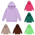thumbnail image 1 of Vividxx Hoodies For Girls Toddlers Long Sleeve Hooded Sweatshirts Solid Color Kids Pullovers Top Comfortable Everyday Wear Trendy Fashion 7-8 Years, 1 of 5