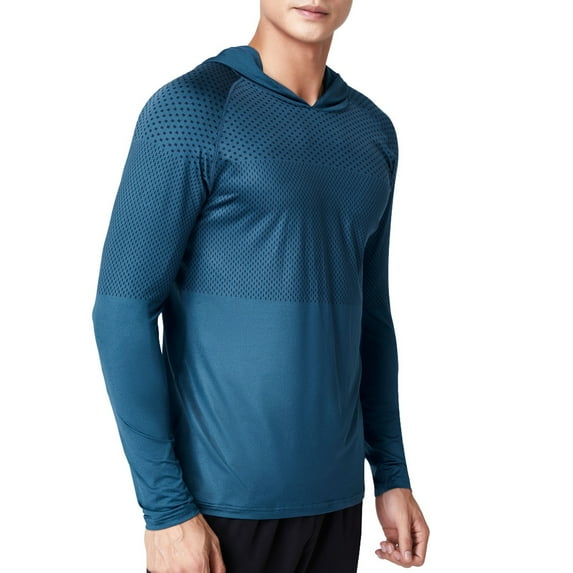 Vividxx Hoodies For Men 2025 Men's Outdoor Athletic Solid Color Long Sleeve Hoodie Running Base Layer Workout Hooded Sweatshirt Comfortable