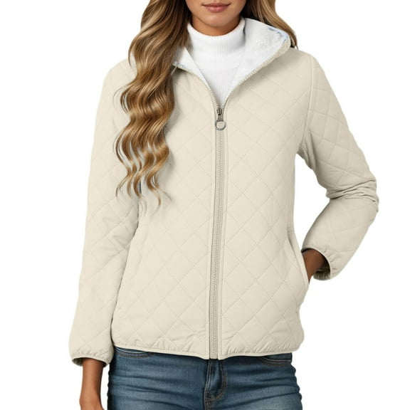 Vividxx Jackets For Women Plus Size Winter Coat For Women Hooded Lined Outerwear Warm Thickened Outwear Windproof Cold Weather With Pockets Fashion