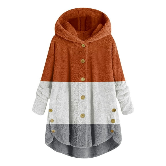 Vividxx Jackets For Women Stylish Outerwear With Button Detail Color Design And Hooded Style For Casual Soft