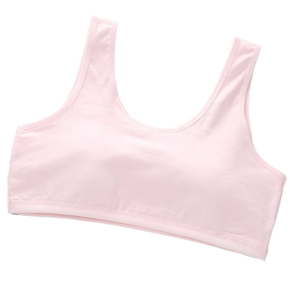 Vividxx Kids Crop Tops Bra Girls Seamless Sports Bra Training Bra White Camisole Lightweight Seamless Bralette Solid Color Toddler Holiday Bralette