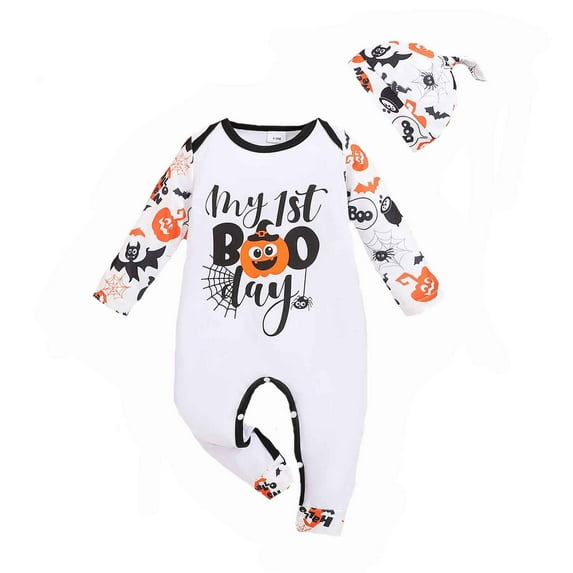 Vividxx Kids Halloween Jumpsuit Boys Girls Cartoon Cute Printing Casual Pullover Romper Jumpsuit Clothes 12-18 Months