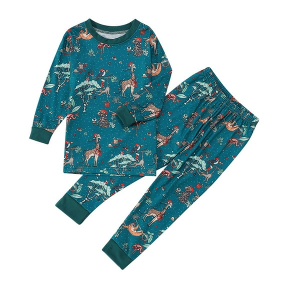 Vividxx Matching Family Pajamas Kids Christmas Printed Pajamas Set Home Clothes Long Sleeve Top Trousers 2 Piece Set For Child Boys Girls 14