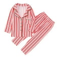 thumbnail image 1 of Vividxx Matching Family Pajamas Kids Christmas Stripe Printed Pajamas Set Home Clothes Long Sleeve Top Trousers 2 Piece Set For Child Boys Girls 4T, 1 of 8