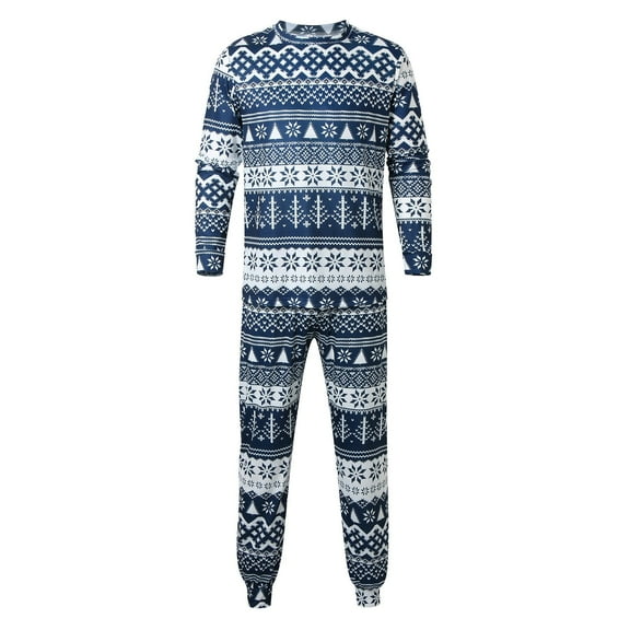 Vividxx Matching Pajamas For Family Men's Christmas Printed Pajamas Set Home Clothes Long Sleeve Top Trousers 2 Piece Set For Dad Sleepwear