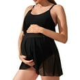 thumbnail image 1 of Vividxx Maternity Loose Cover Belly Pregnant Separate Swimsuit Women Beach Spaghetti Swimsuit Black Swimsuit Cozy Mother-to-be Beachwear, 1 of 8