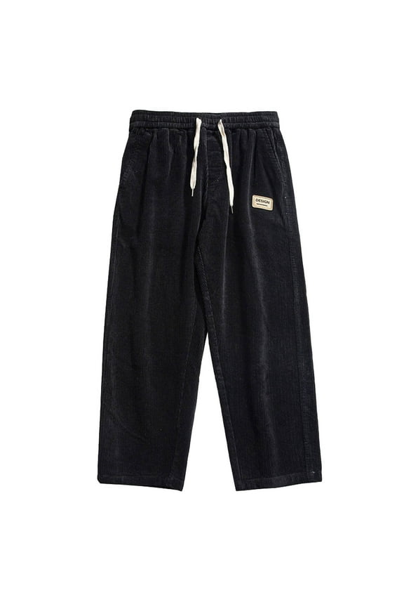 Men's Casual Pants Men Spring Fall Straight Tube Sag Loose Fashion Cordiroy Winter Gray Sports Flannel Pants Solid Color Streetwear