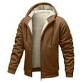thumbnail image 1 of Vividxx Men's Jacket Solid Color Hooded Jacket With Pockets Drawstring Warm Zip Up Outerwear Coat For Casual Winter Long Sleeve, 1 of 6