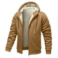 thumbnail image 1 of Vividxx Men's Jacket Solid Color Hooded Jacket With Pockets Drawstring Warm Zip Up Outerwear Coat For Casual Winter Long Sleeve, 1 of 6