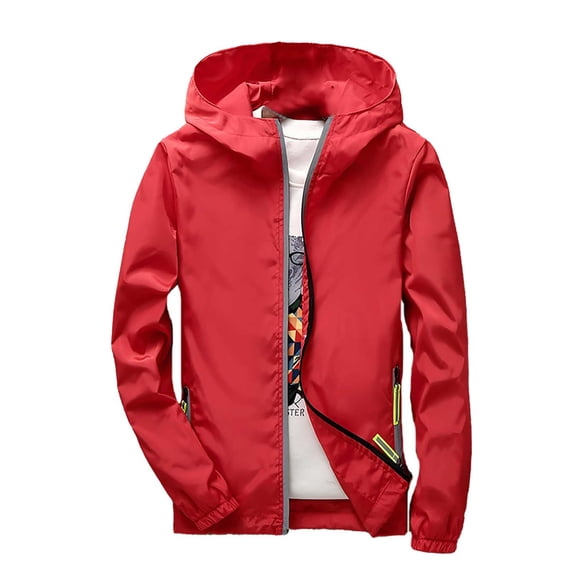 Vividxx Men's Reflective Zipper Light Jacket Casual Hooded Windbreaker For Spring And Autumn Overcoat