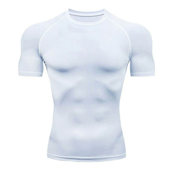 Vividxx Men's Sports Fitness Short Sleeve T Shirt Tights Outdoor Base Quick Drying Breathable Elastic Running Training Clothing