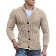 thumbnail image 1 of Vividxx Mens Cable Knit Cardigan Sweater Shawl Loose Fit Long Sleeve Fashion Casual Cardigans, 1 of 6