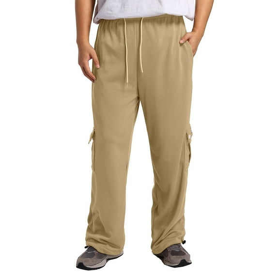 Vividxx Mens Casual Pants Male Fitness Running Trousers Drawstring Loose Waist Solid Color Pocket Loose Sweatpants Classic