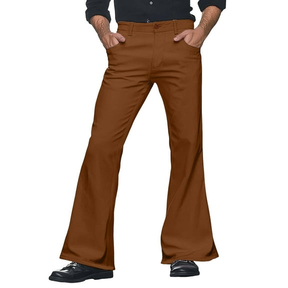 Vividxx Mens Casual Pants Male Flared Trousers 70S Trousers Male Wide Leg Carnival Disco Trousers Male Flared 70S Outfit Men Solid Color Classic