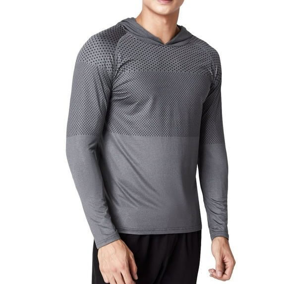 Vividxx Mens Hoodies Pullover Men's Outdoor Athletic Solid Color Long Sleeve Hoodie Running Base Layer Workout Hooded Sweatshirt Comfortable