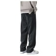 thumbnail image 1 of Vividxx Mens Pants Male Drawstring Elastic Waist Loose Straight Leg Corduroy Pants With Pockets Solid Color Casual Trousers For Work Leisure, 1 of 5