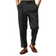 thumbnail image 1 of Vividxx Mens Pants Male Solid Color Business Casual Straight Button Suit Pants Trousers Loose Fit Business Casual Work Male Dress Pants Leisure, 1 of 8