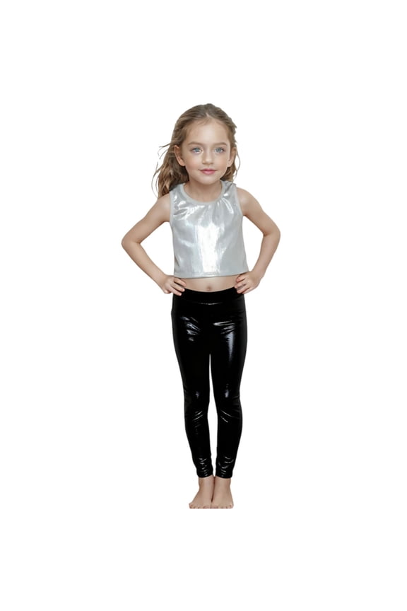 Pants For Kids Girl Stripe Leggings Performance Dance Pants Stretchy Straight Leg Trousers Stage For Kids 3-4 Years