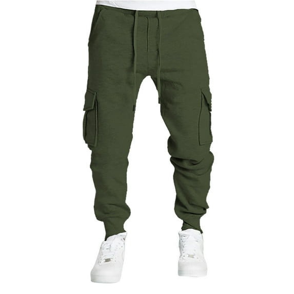 Vividxx Pants For Men Fall Winter Overalls Male Pocket Pants Sports Casual Pants Cargo Pants Solid Color Fashion