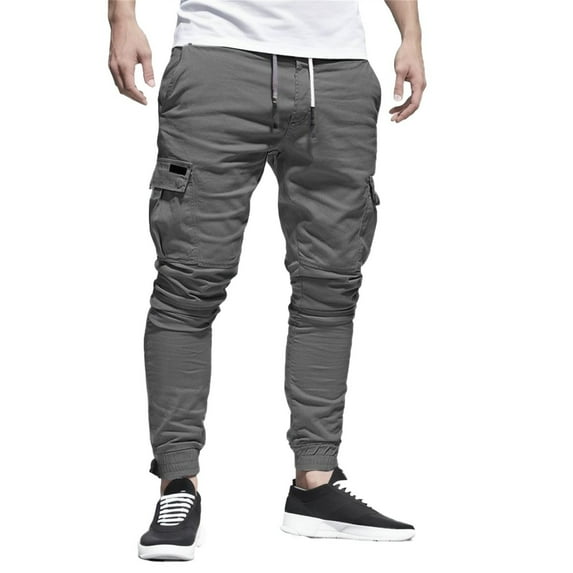 Vividxx Pants For Men Sweatpants Casual Color Fashion Sport Loose Drawstring Male Bandage Male Pants Solid Color Trousers Loose Fit Fashion
