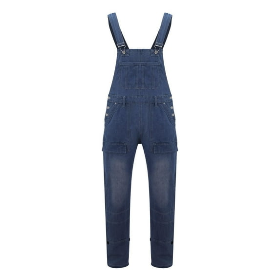 Vividxx Pants For Men Versatile Overalls Male Denim Suspenders Fashion Pocket Baggy Jeans Solid Color Male Overall Jean Romper Trousers Comfortable