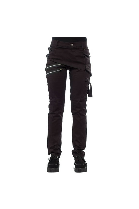 Pants For Women Halloween Slim Denim Pants Women Solid Color Side Handsome Gothic Retro Trousers Comfy Vintage