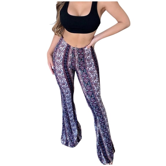 Vividxx Pants For Women Ladies Casual Fashion High Elastic Tight Bootcut Casual Pants Vacation Trousers