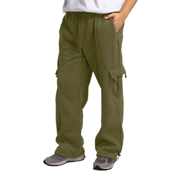 Vividxx Pants For Men Hiking Cargo Pants Relaxed Fit Drawstring Elastic Waist Joggers Sweatpants Sports Athletic Trousers With Pockets Solid Color Comfortable