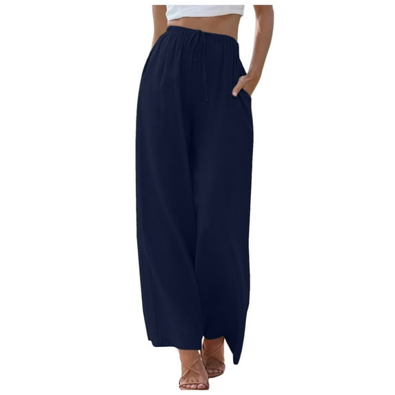 Vividxx Pants For Women High Waisted Wide Leg Pants Fashion Drawstring Elastic Trousers Comfy Straight Leg Long Pants With Pockets Fashion Outfits Clothes